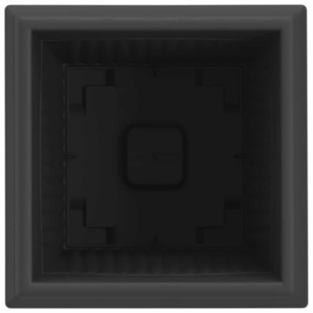 Vaso quadrato per fiori 24 pcs Nero 16 x 16 x 14 cm Plastica