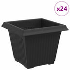 Vaso quadrato per fiori 24 pcs Nero 20 x 20 x 16 cm Plastica