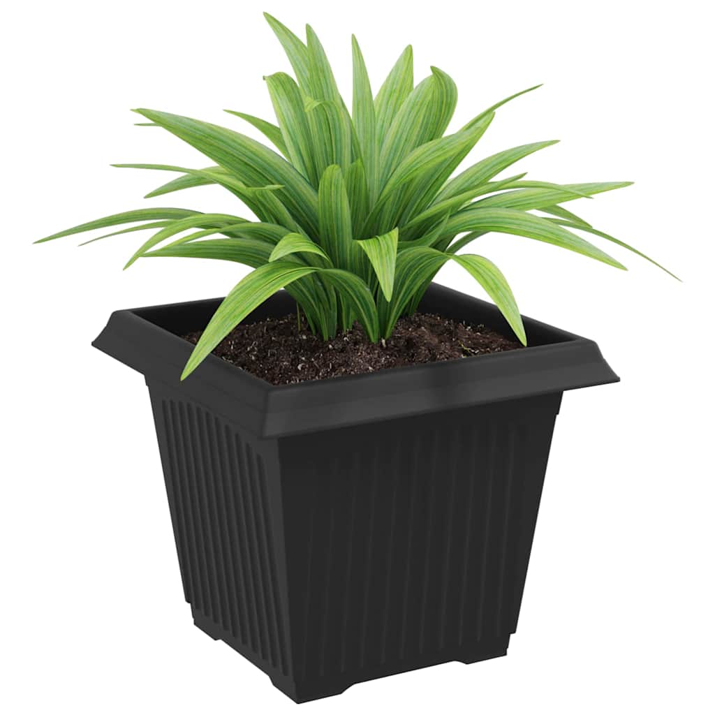 Vaso quadrato per fiori 24 pcs Nero 20 x 20 x 16 cm Plastica