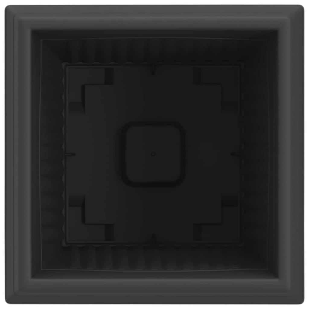 Vaso quadrato per fiori 24 pcs Nero 20 x 20 x 16 cm Plastica