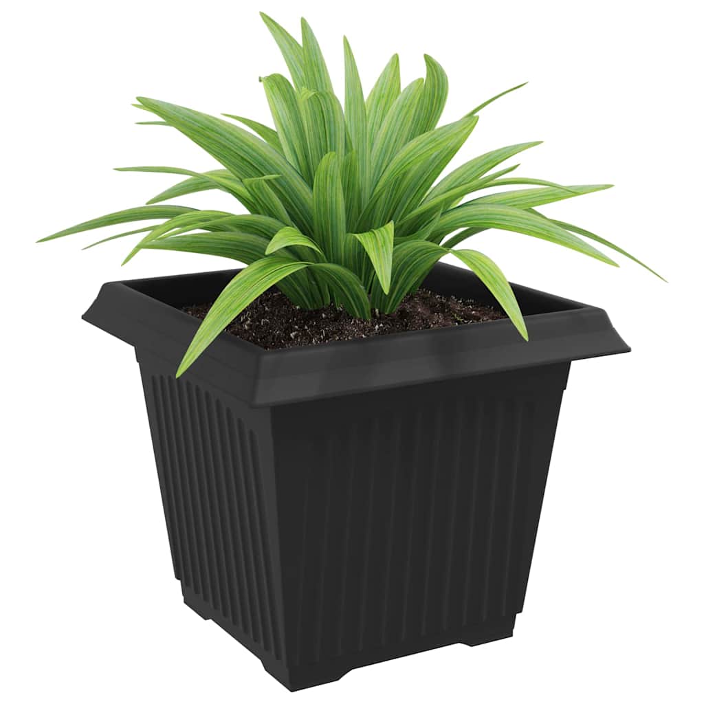 Vaso quadrato per fiori 24 pcs Nero 28,5 x 28,5 x 22 cm