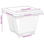 Vaso quadrato per fiori 24 pcs Nero 33 x 33 x 26 cm Plastica