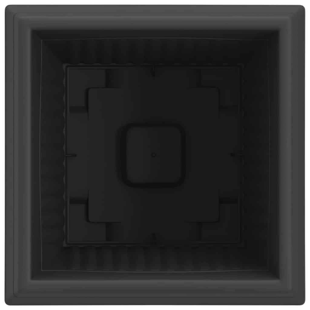 Vaso quadrato per fiori 24 pcs Nero 33 x 33 x 26 cm Plastica