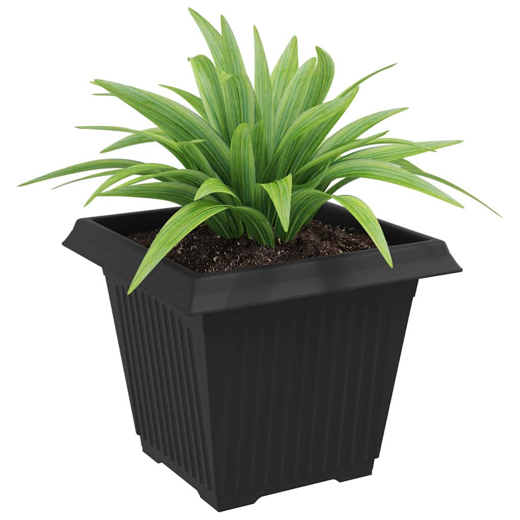 Vaso quadrato per fiori 24 pcs Nero 38 x 38 x 30 cm Plastica