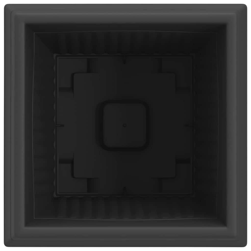 Vaso quadrato per fiori 24 pcs Nero 38 x 38 x 30 cm Plastica