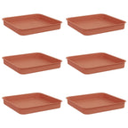 Vassoio Quadrato per Fiori 6 pcs Rosso Mattone 15 x 15 x 2 cm