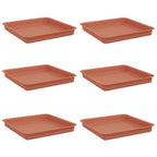 Vassoio Quadrato per Fiori 6 pcs Rosso Mattone 18 x 18 x 2 cm