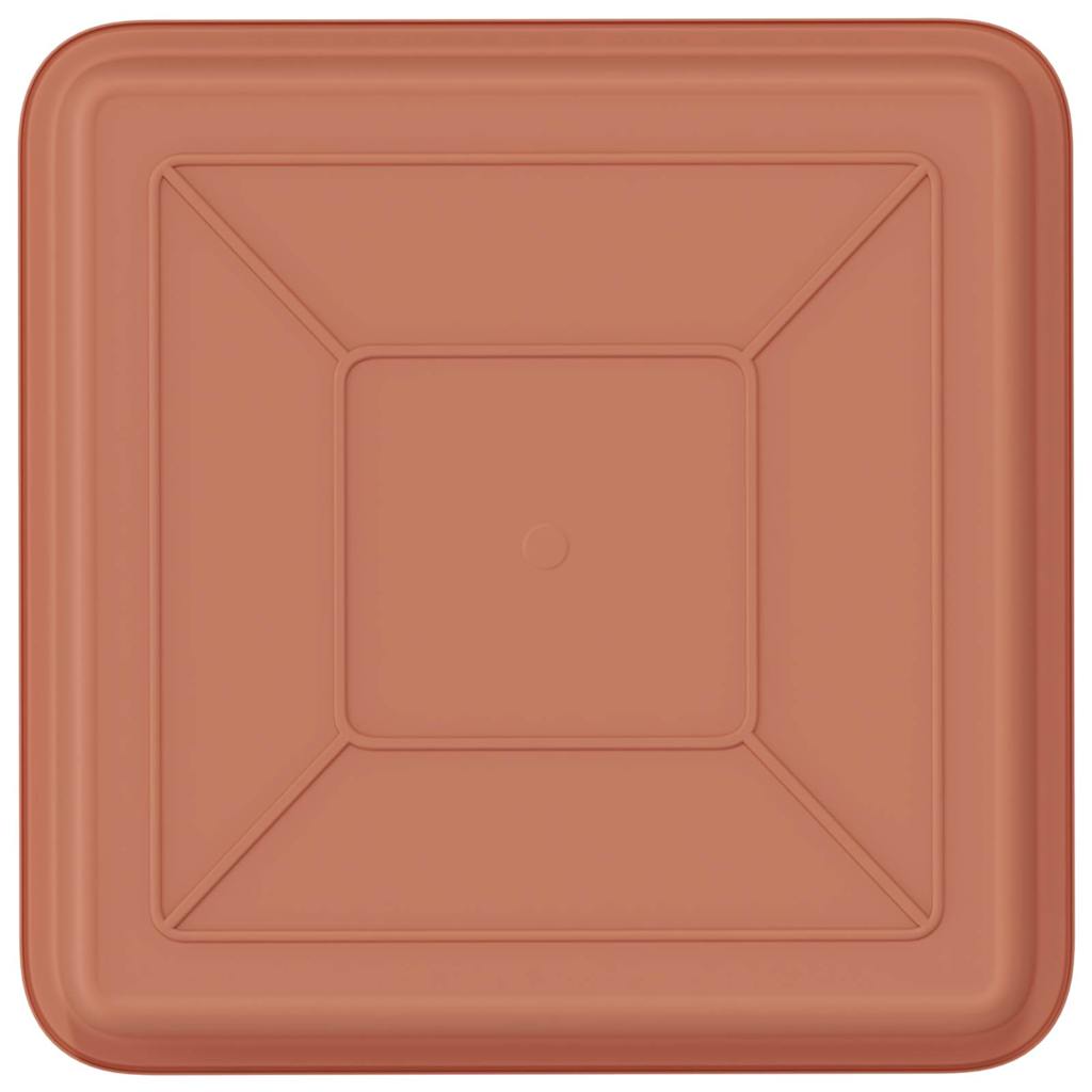 Vassoio Quadrato per Fiori 6 pcs Rosso Mattone 18 x 18 x 2 cm