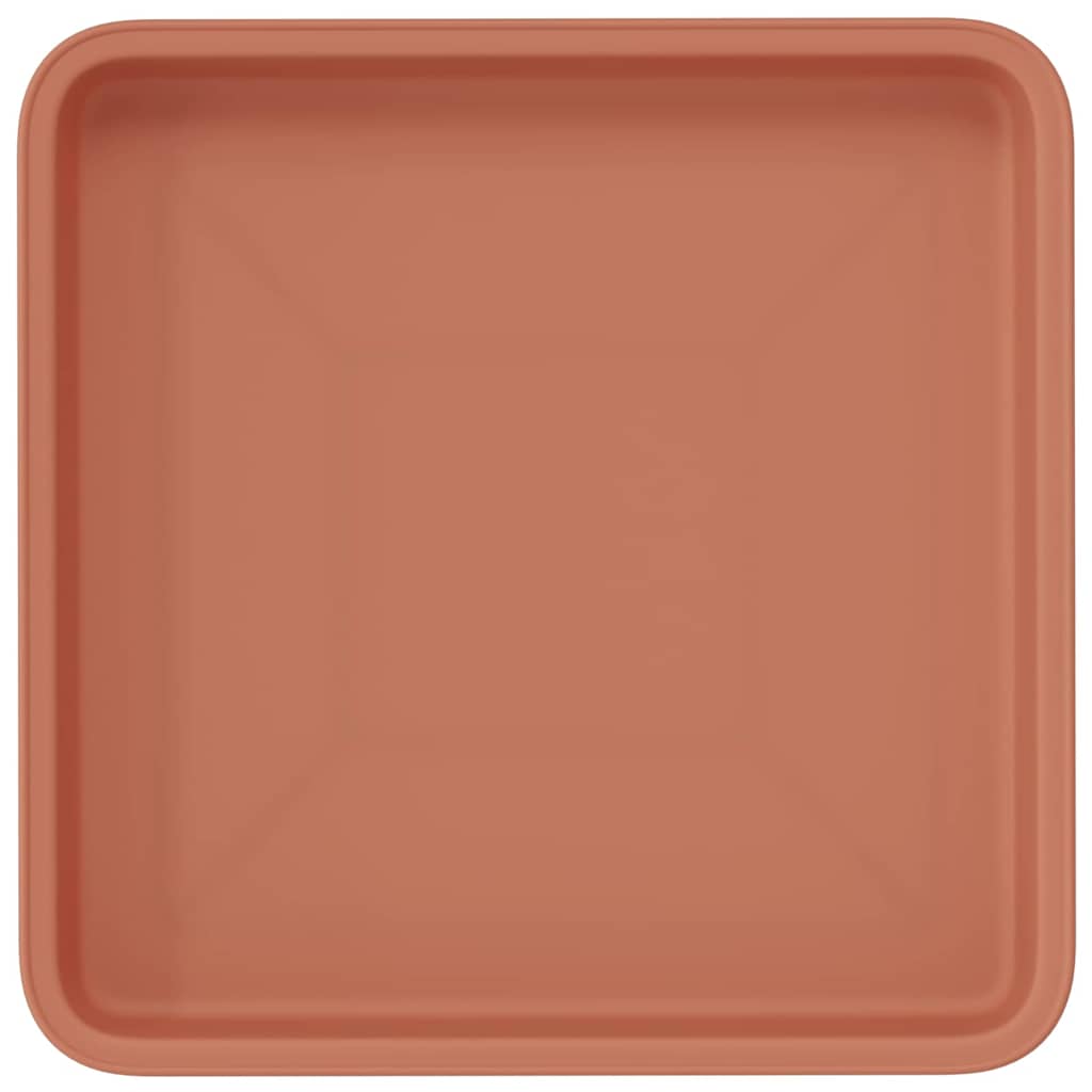 Vassoio Quadrato per Fiori 6 pcs Rosso Mattone 18 x 18 x 2 cm