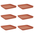 Vassoio Quadrato per Fiori 6 pcs Rosso Mattone 21 x 21 x 2 cm