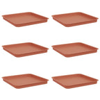 Vassoio Quadrato per Fiori 6 pcs Rosso Mattone 36 x 36 x 2.5 cm