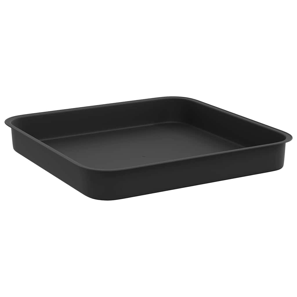 Vassoio Quadrato per Fiori 6 pcs Nero 15 x 15 x 2 cm Plastica