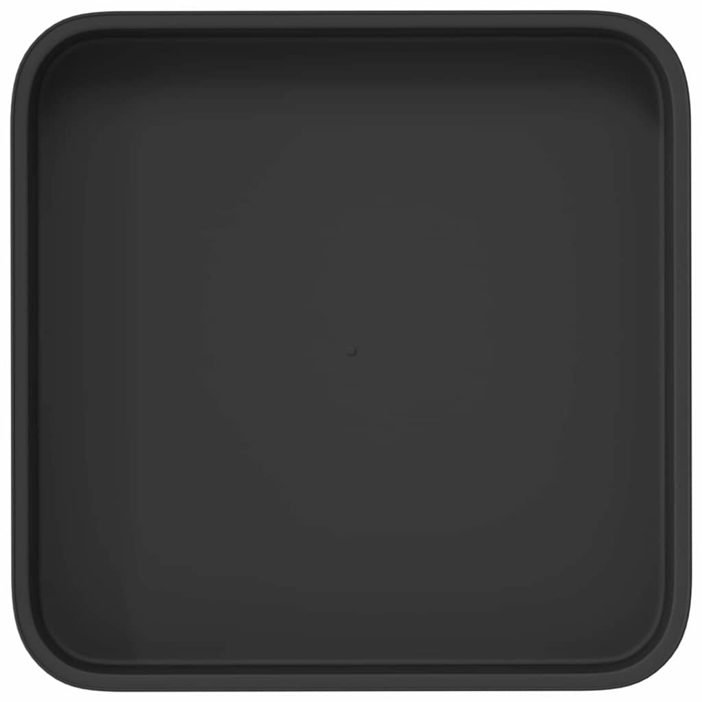 Vassoio Quadrato per Fiori 6 pcs Nero 15 x 15 x 2 cm Plastica