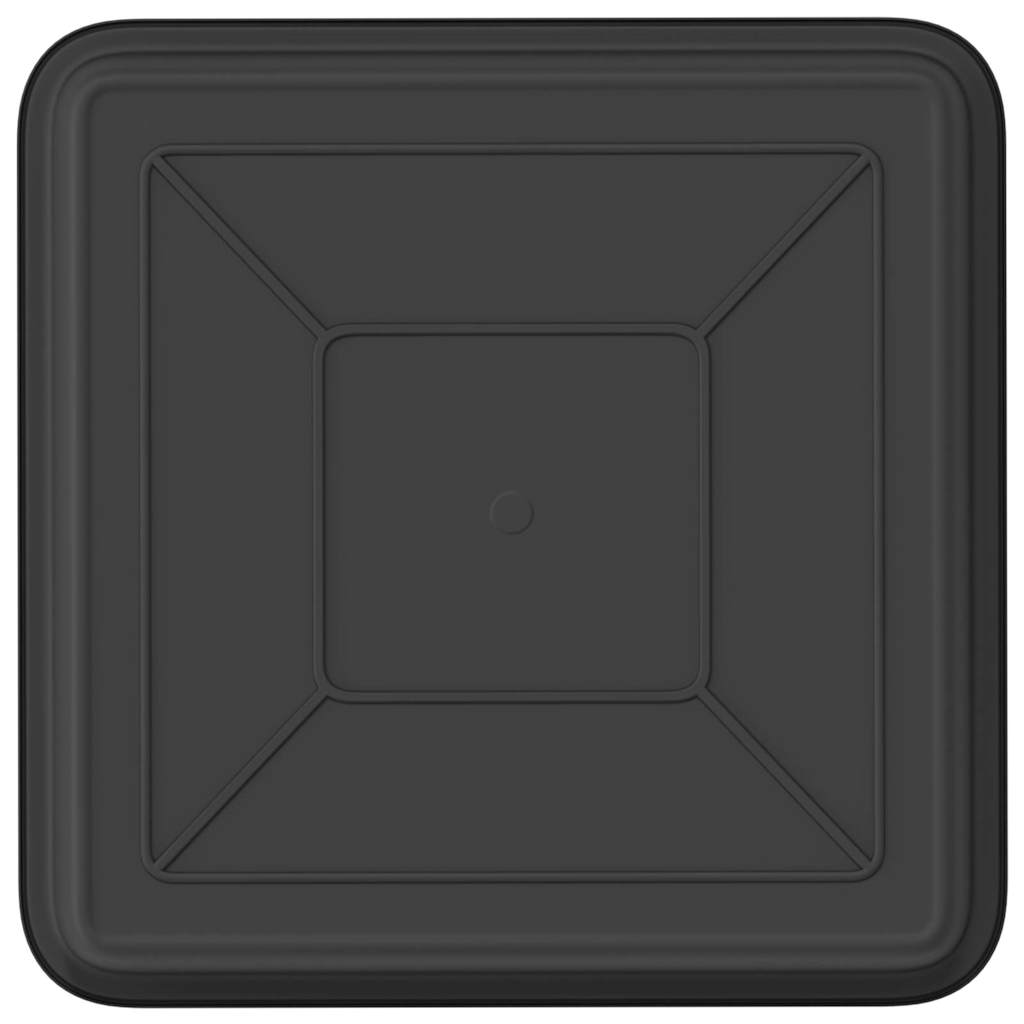 Vassoio Quadrato per Fiori 6 pcs Nero 18 x 18 x 2 cm Plastica