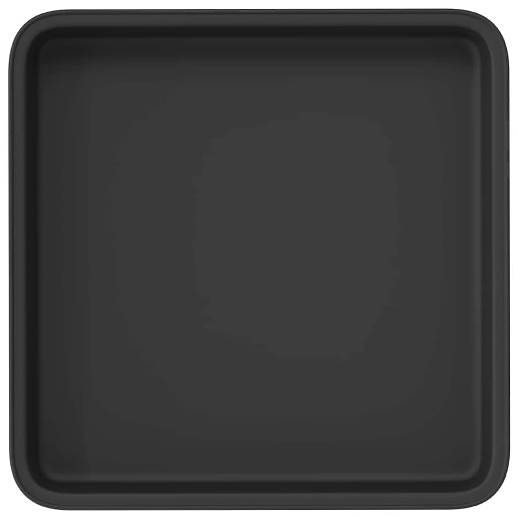 Vassoio Quadrato per Fiori 6 pcs Nero 18 x 18 x 2 cm Plastica