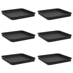 Vassoio Quadrato per Fiori 6 pcs Nero 25,5 x 25,5 x 2,5 cm