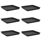 Vassoio Quadrato per Fiori 6 pcs Nero 36 x 36 x 2.5 cm Plastica
