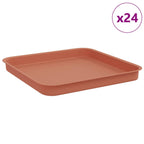 Vassoio Quadrato per Fiori 24 pcs Rosso Mattone 21 x 21 x 2 cm