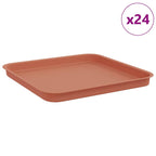 Vassoio Quadrato per Fiori 24 pcs Rosso Mattone Plastica