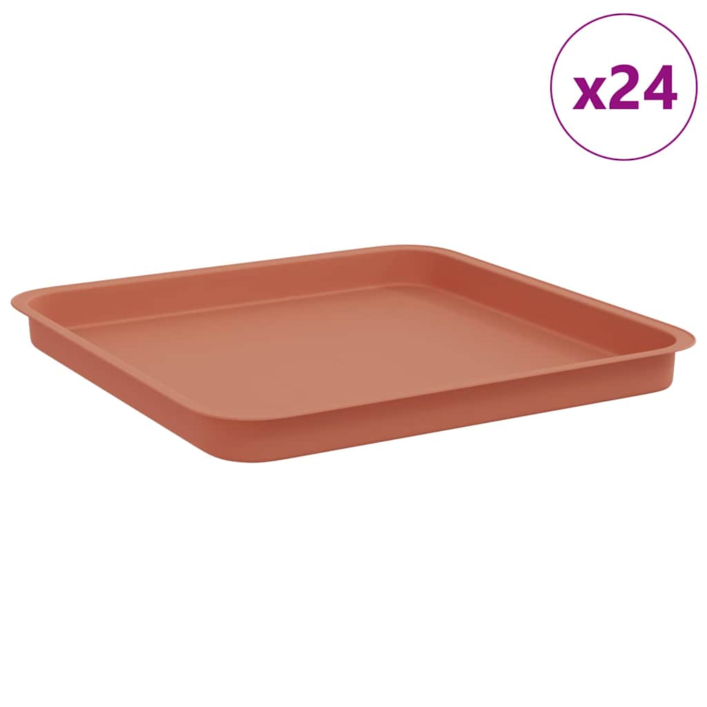 Vassoio Quadrato per Fiori 24 pcs Rosso Mattone