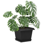 Vassoio Quadrato per Fiori 24 pcs Nero 18 x 18 x 2 cm Plastica