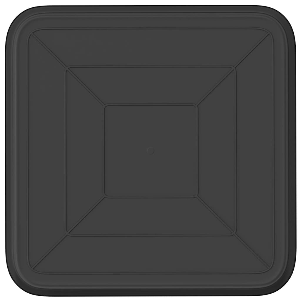 Vassoio Quadrato per Fiori 24 pcs Nero 21 x 21 x 2 cm Plastica