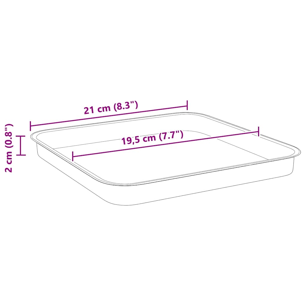 Vassoio Quadrato per Fiori 24 pcs Nero 21 x 21 x 2 cm Plastica