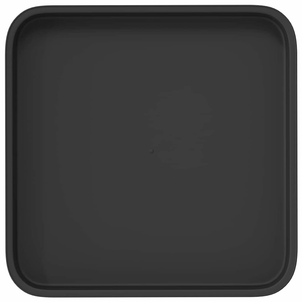 Vassoio Quadrato per Fiori 24 pcs Nero 21 x 21 x 2 cm Plastica