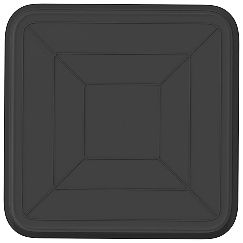 Vassoio Quadrato per Fiori 24 pcs Nero 32 x 32 x 2,5 cm