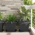 Vassoio Quadrato per Fiori 24 pcs Nero 36 x 36 x 2.5 cm