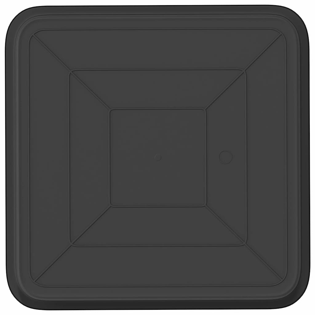 Vassoio Quadrato per Fiori 24 pcs Nero 36 x 36 x 2.5 cm