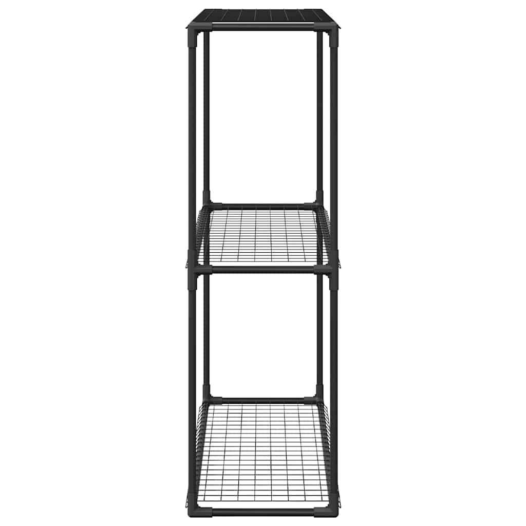 Supporto per piante a 3 livelli Nero 100 x 32 x 102 cm Acciaio