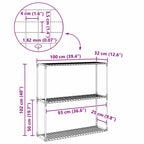 Supporto per piante a 3 livelli Nero 100 x 32 x 102 cm Acciaio