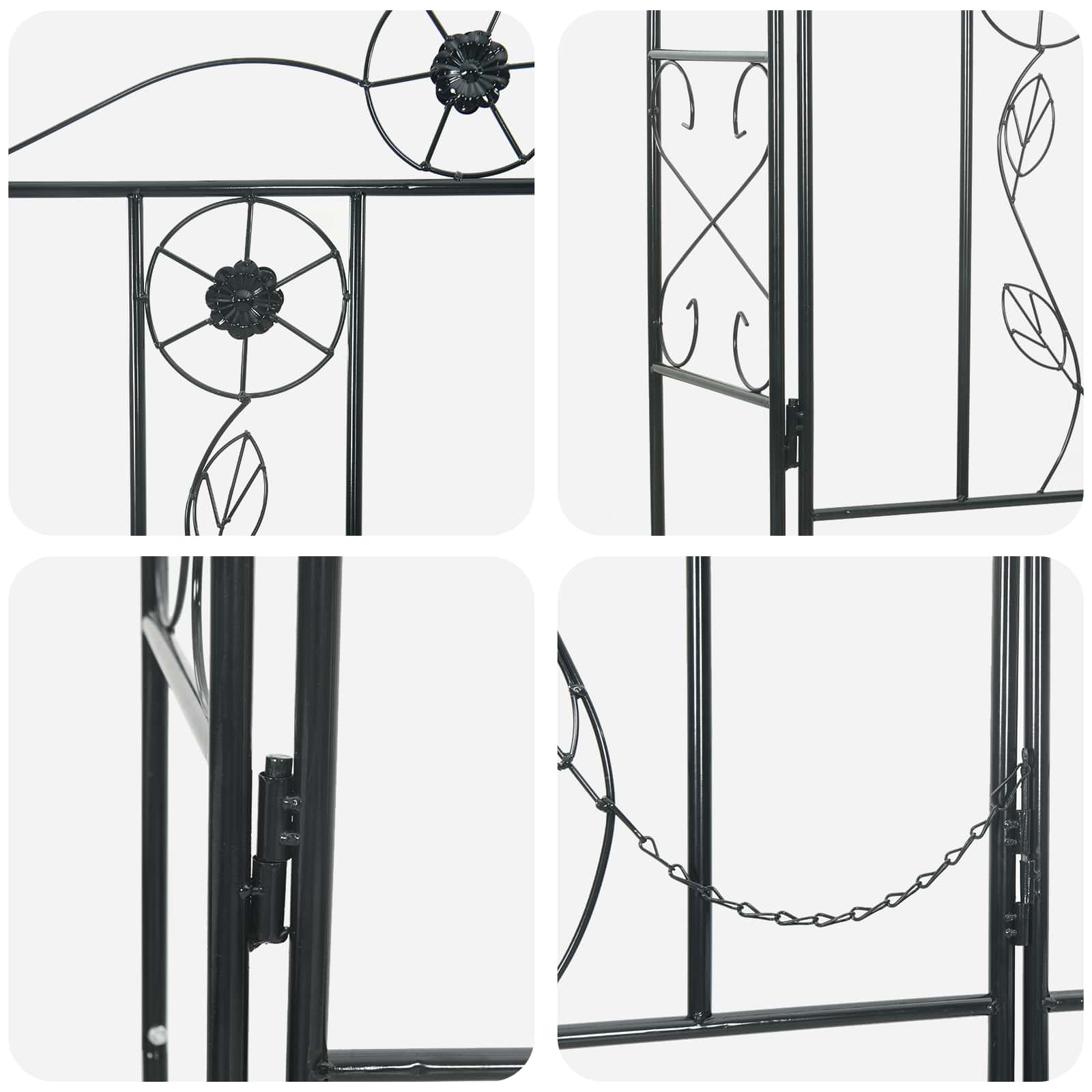 Arco da Giardino Tinta unita Nero 115 x 37 x 226 cm