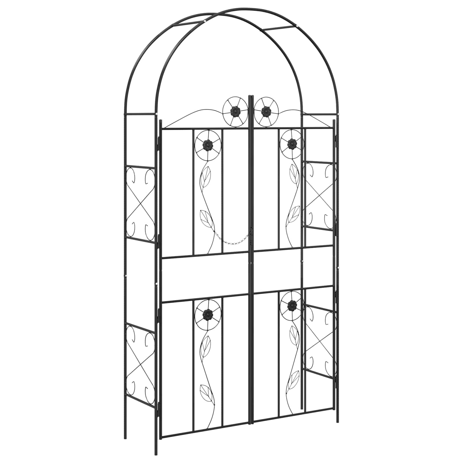 Arco da Giardino Tinta unita Nero 115 x 37 x 226 cm