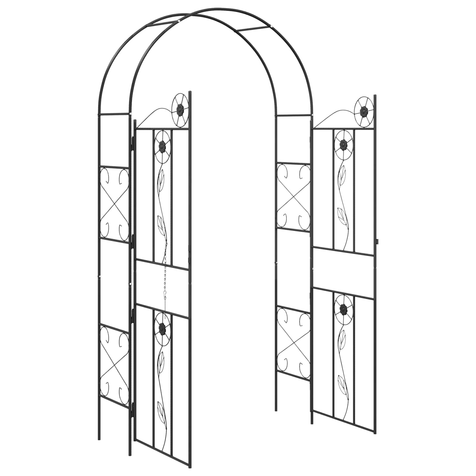Arco da Giardino Tinta unita Nero 115 x 37 x 226 cm