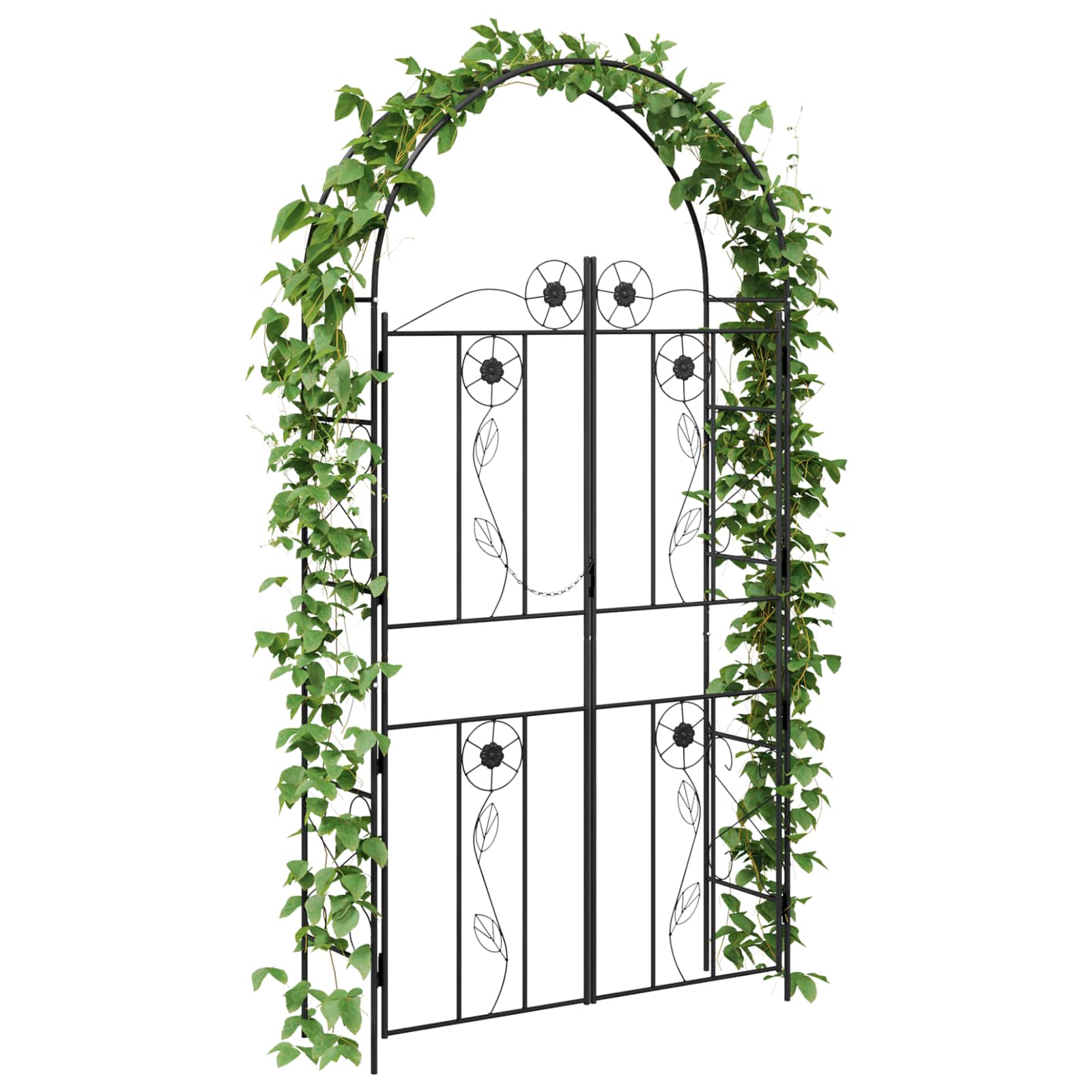 Arco da Giardino Tinta unita Nero 115 x 37 x 226 cm