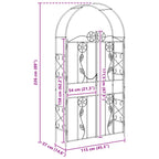 Arco da Giardino Tinta unita Nero 115 x 37 x 226 cm