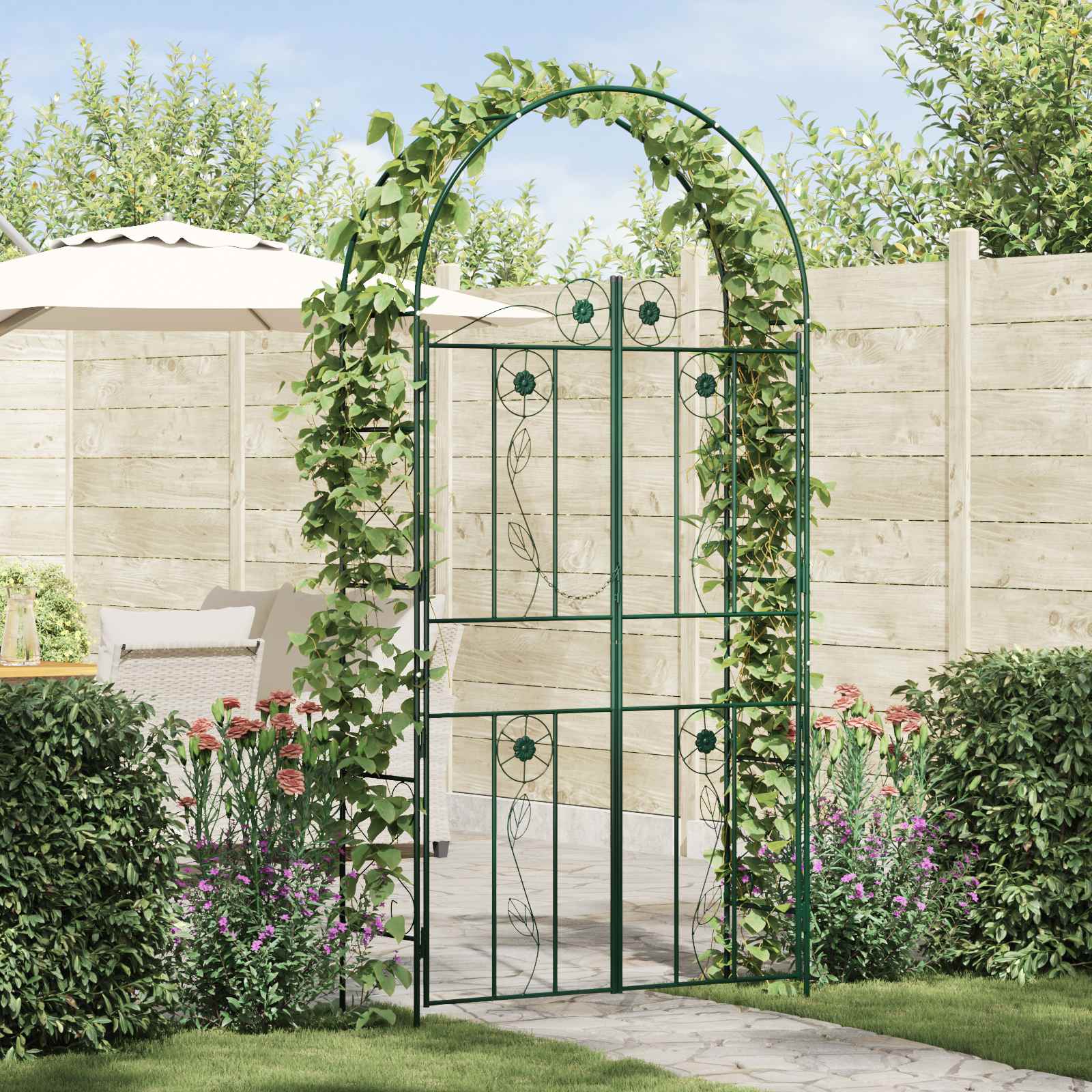 Arco da Giardino Tinta unita Verde 115 x 37 x 226 cm