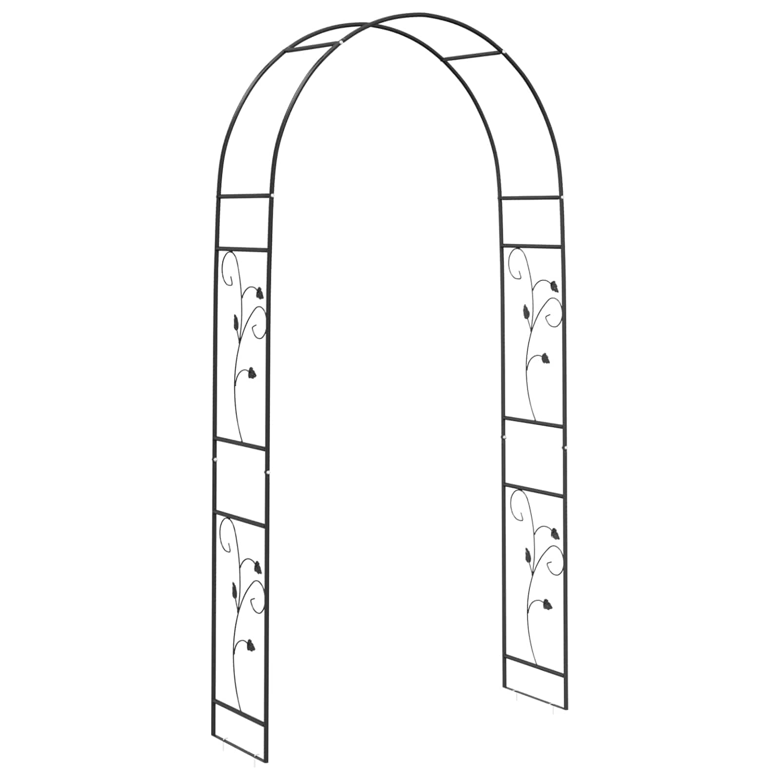 Arco da Giardino Floreale Nero 115 x 37 x 231 cm
