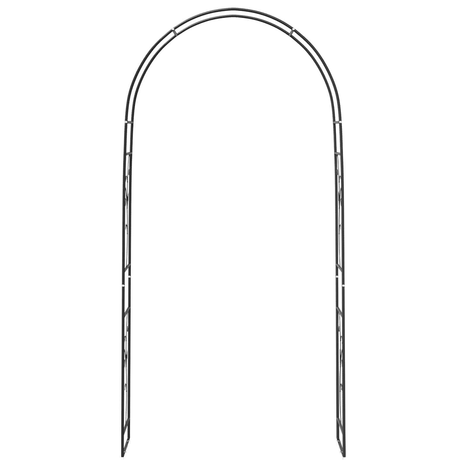 Arco da Giardino Floreale Nero 115 x 37 x 231 cm
