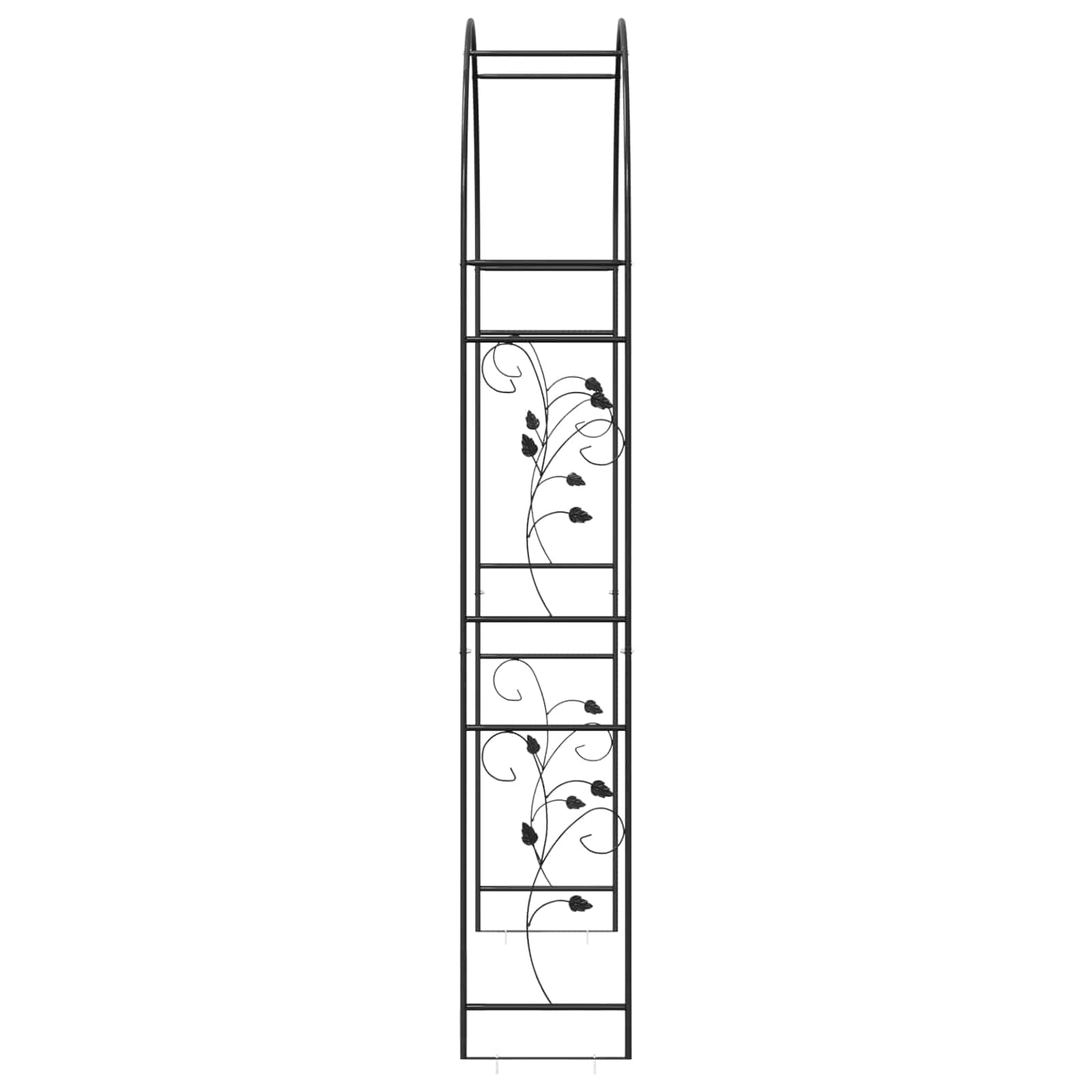 Arco da Giardino Floreale Nero 115 x 37 x 231 cm
