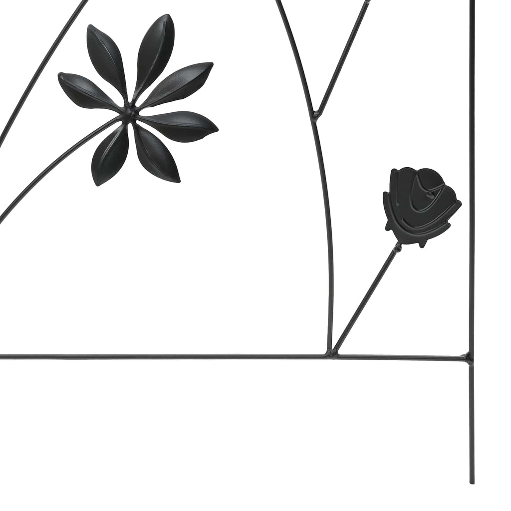 Recinzione per Giardino 3 pcs Nero 112 x 39,5 cm Acciaio