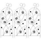 Recinzione per Giardino 3 pcs Nero 112 x 39,5 cm Acciaio