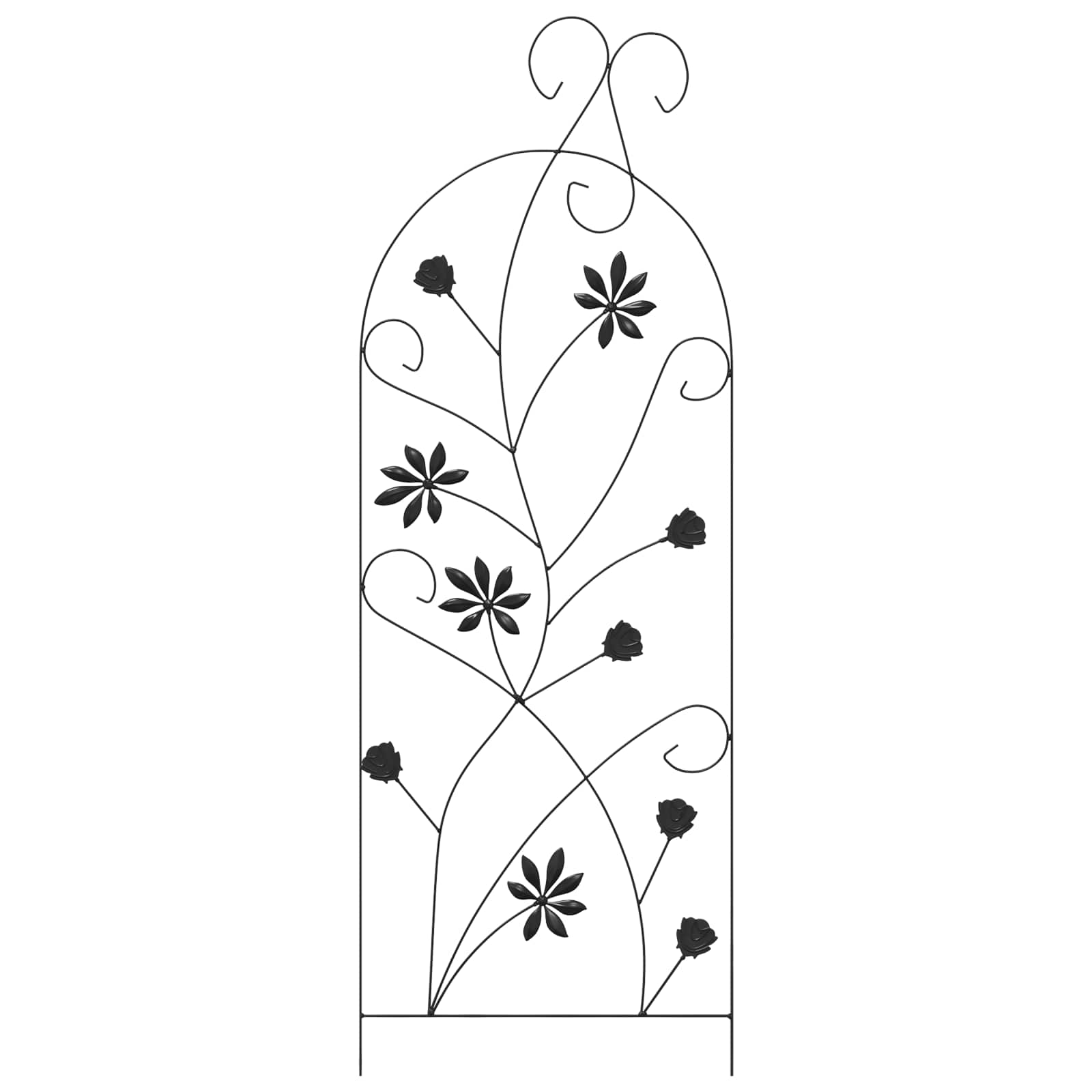 Recinzione per Giardino 3 pcs Nero 112 x 39,5 cm Acciaio