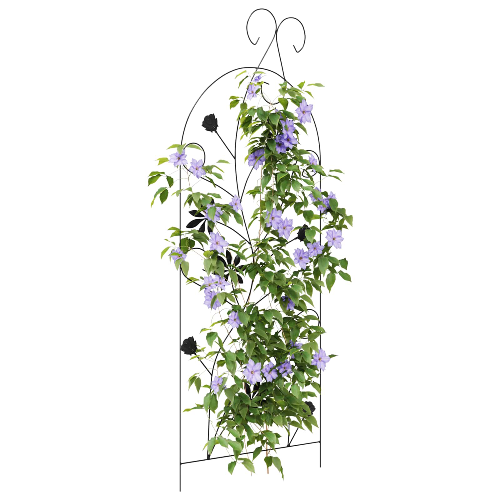 Recinzione per Giardino 3 pcs Nero 112 x 39,5 cm Acciaio