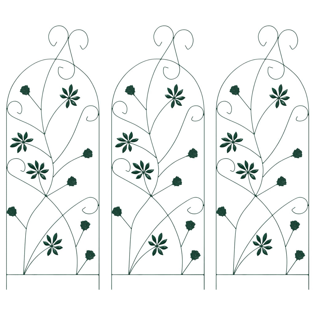 Recinzione per Giardino 3 pcs Verde 112 x 39,5 cm Acciaio
