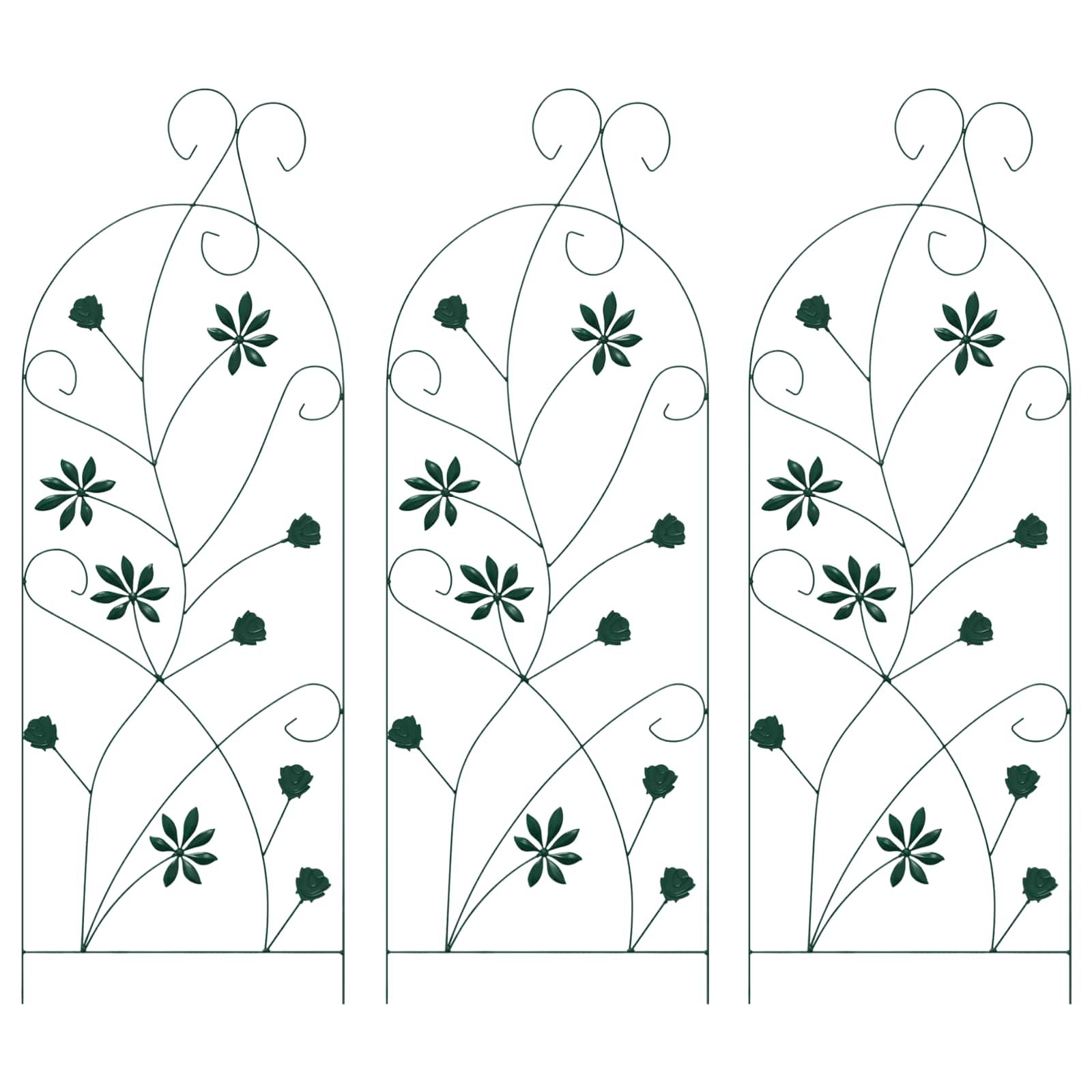 Recinzione per Giardino 3 pcs Verde 112 x 39,5 cm Acciaio