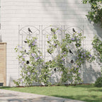 Recinzione per Giardino 3 pcs Nero 110 x 40 cm Acciaio