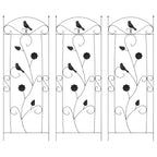 Recinzione per Giardino 3 pcs Nero 110 x 40 cm Acciaio